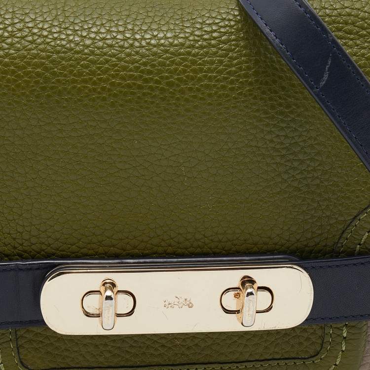 Pre Owned Coach Multicolor Leather Small Swagger Crossbody Flap Bag