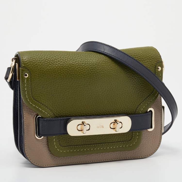 Pre Owned Coach Multicolor Leather Small Swagger Crossbody Flap Bag