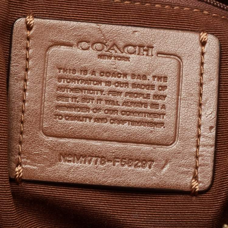 Pre Owned Coach Beige/Brown Signature Coated Canvas and Leather File Messenger Bag