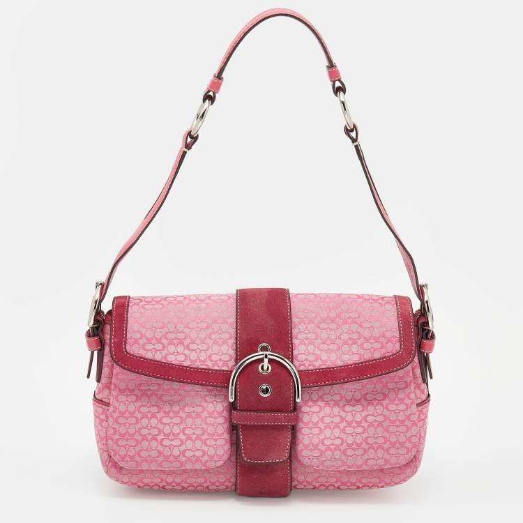 Pink coach 2024 baguette bag