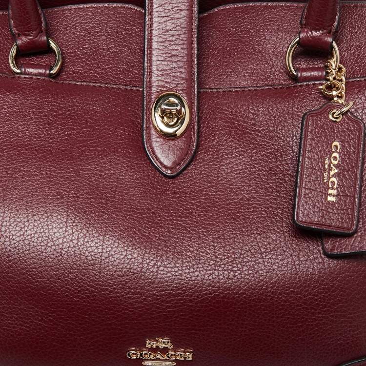 Pre Owned Coach Burgundy Leather Mercer 30 Satchel