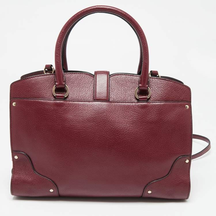 Pre Owned Coach Burgundy Leather Mercer 30 Satchel