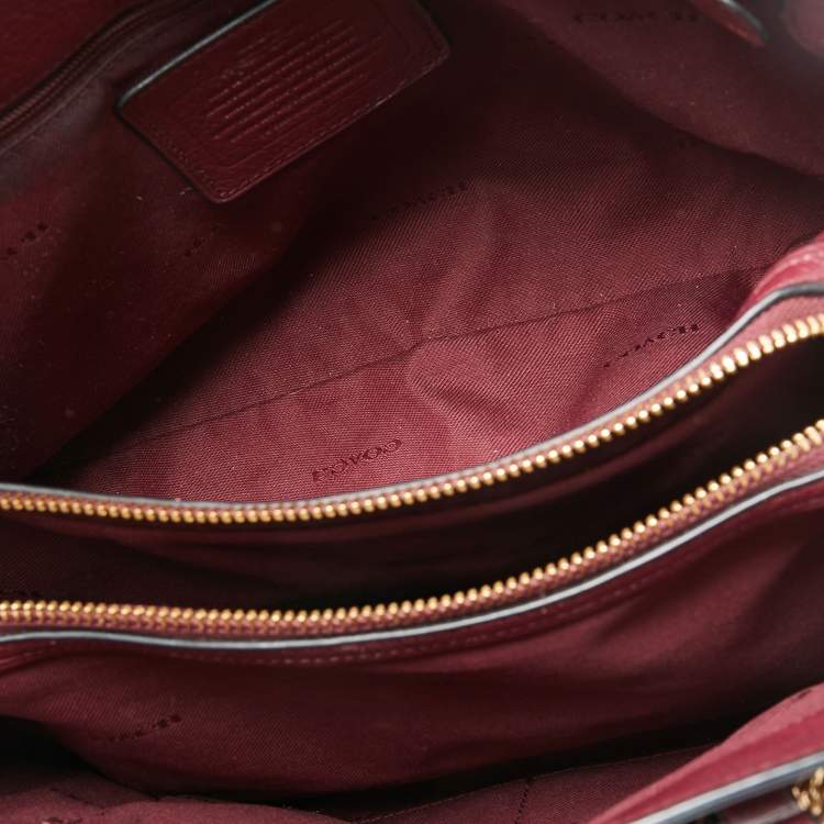 Pre Owned Coach Burgundy Leather Mercer 30 Satchel