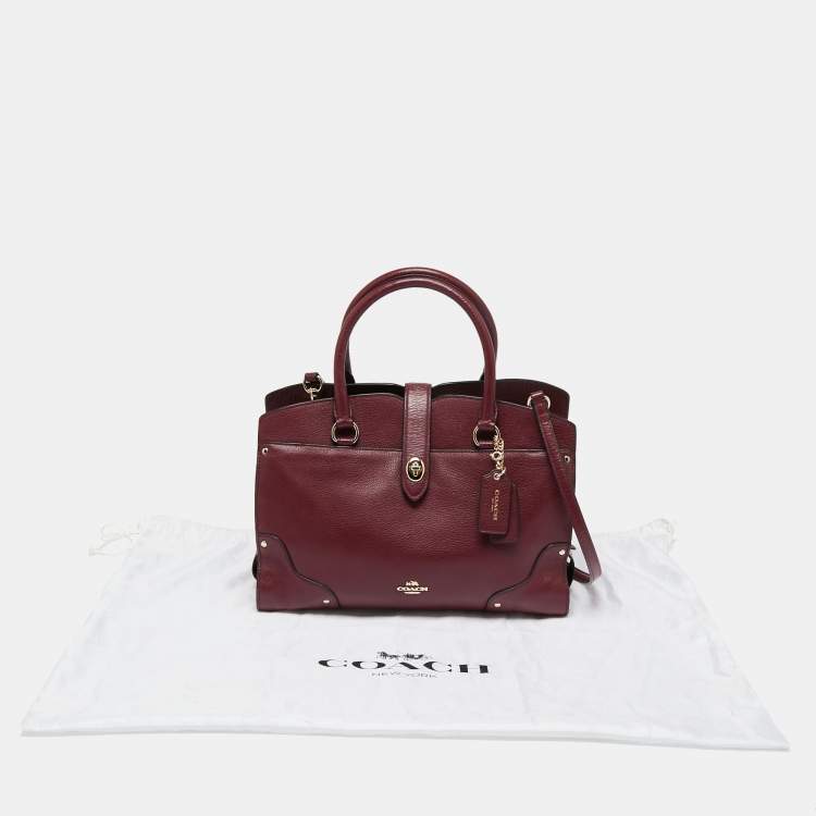 Pre Owned Coach Burgundy Leather Mercer 30 Satchel