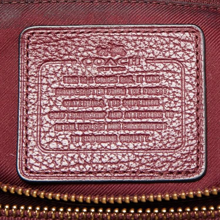 Pre Owned Coach Burgundy Leather Mercer 30 Satchel