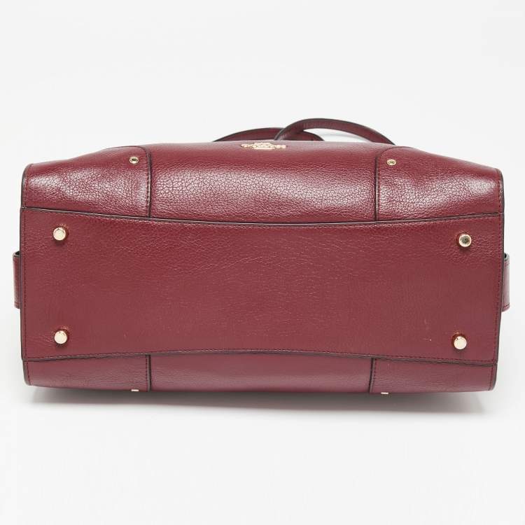 Pre Owned Coach Burgundy Leather Mercer 30 Satchel