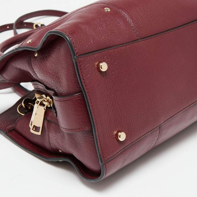 Pre Owned Coach Burgundy Leather Mercer 30 Satchel