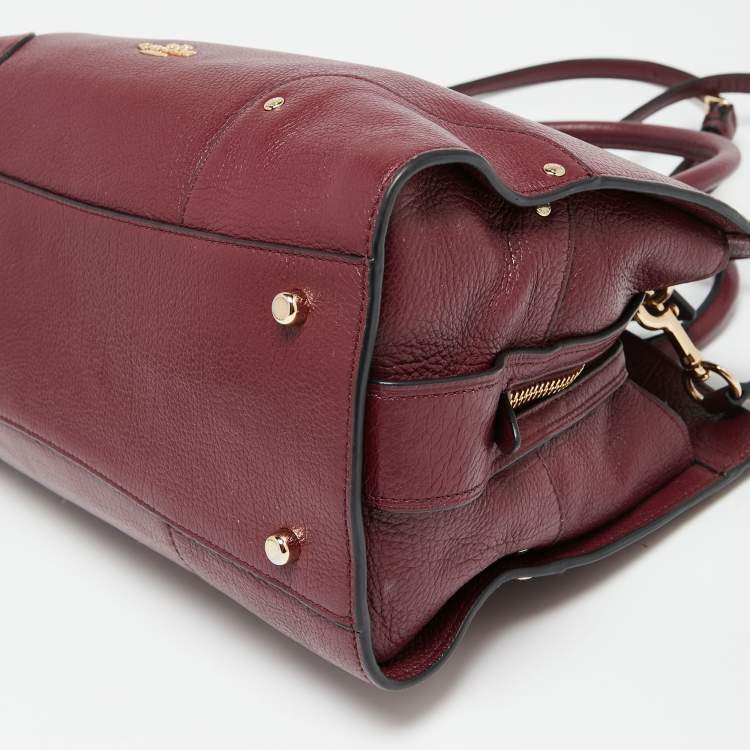 Pre Owned Coach Burgundy Leather Mercer 30 Satchel