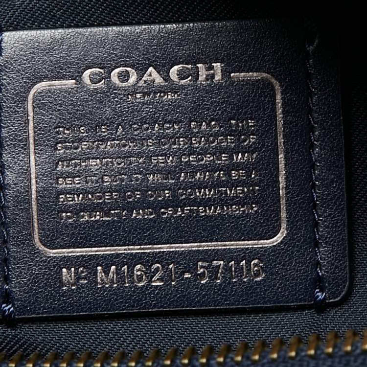 Pre Owned Coach Blue Croc Embossed Leather Large Christie Carryall Satchel  
