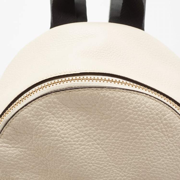 Pre Owned Coach Off White/Black Leather and Nylon Mini Charlie Backpack  