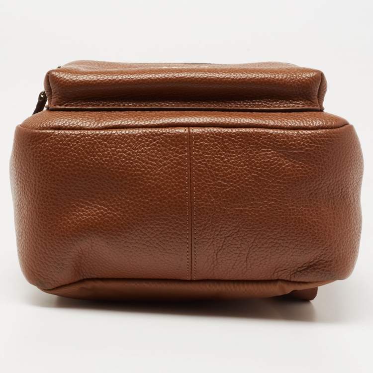 Pre Owned Coach Tan Leather Mini Charlie Backpack  