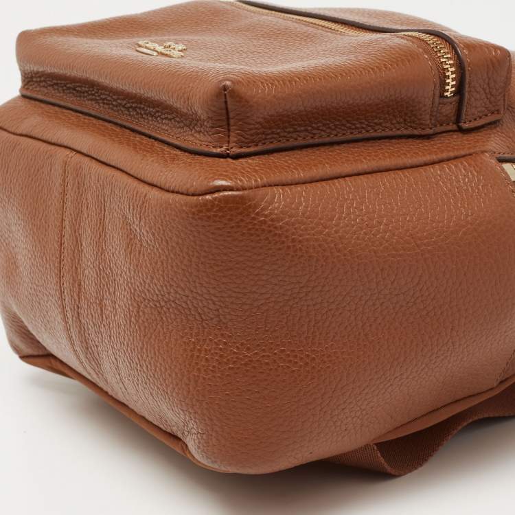 Pre Owned Coach Tan Leather Mini Charlie Backpack  