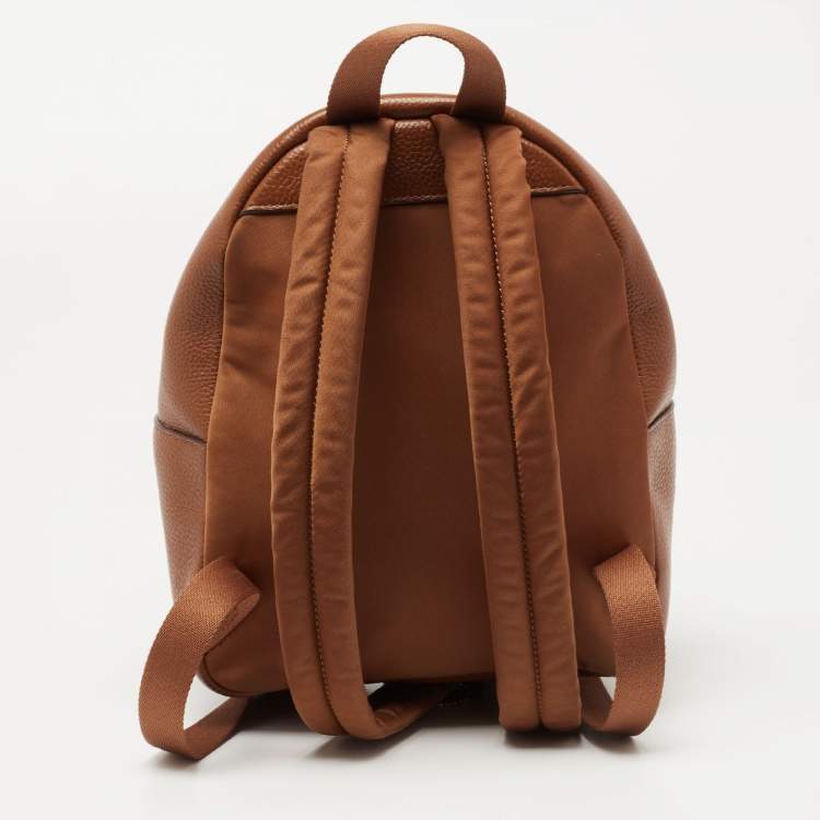 Pre Owned Coach Tan Leather Mini Charlie Backpack  