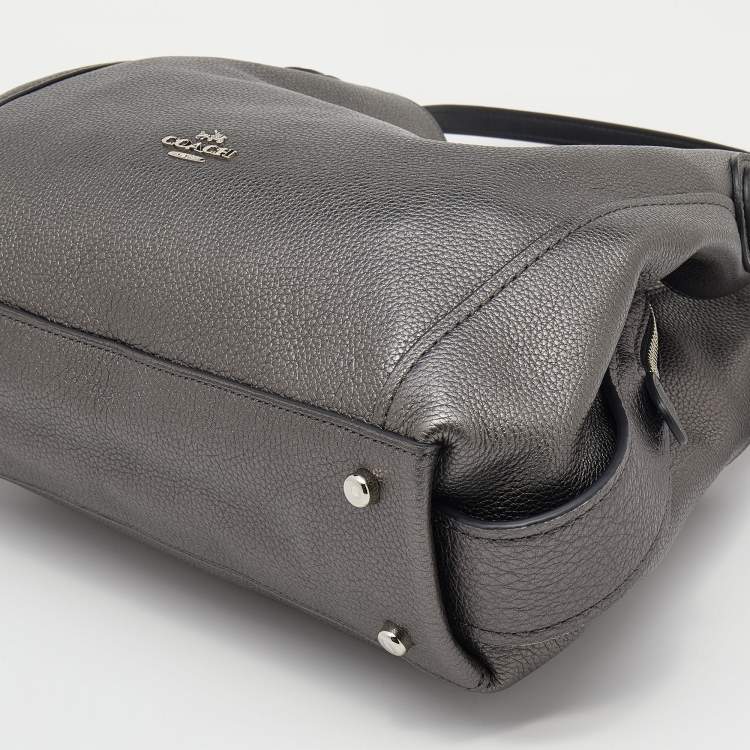 Pre Owned Coach Grey Leather Edie Shoulder Bag