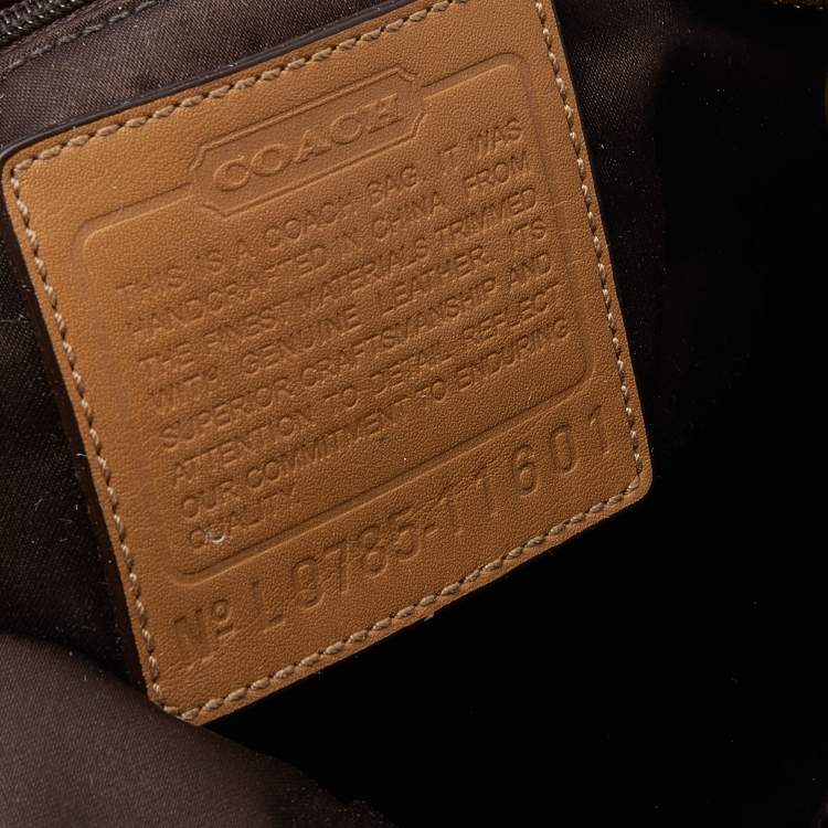 Pre Owned Coach Beige/Brown Signature Canvas And Leather Hobo