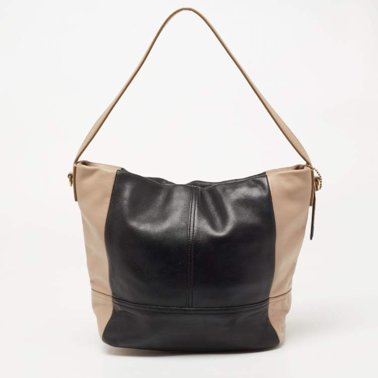 Pre Owned Coach Brown/Beige Leather Legacy Weekend Hobo