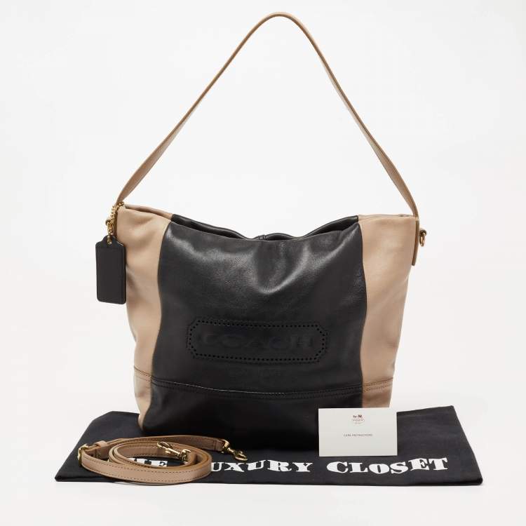 Pre Owned Coach Brown/Beige Leather Legacy Weekend Hobo