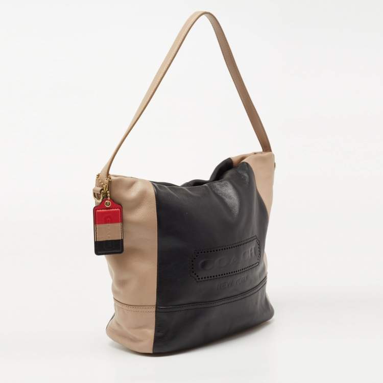Pre Owned Coach Brown/Beige Leather Legacy Weekend Hobo