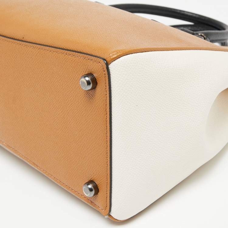 Pre Owned Coach Tri-Color Leather Surrey Carryall Tote