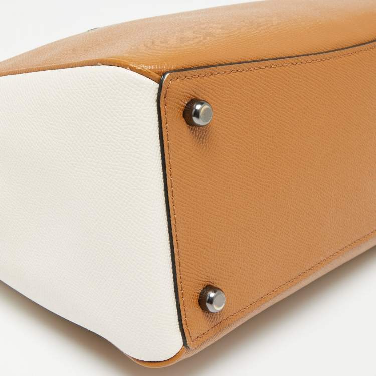 Pre Owned Coach Tri-Color Leather Surrey Carryall Tote