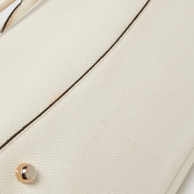 Pre Owned Coach Off White Leather Crosby Tote
