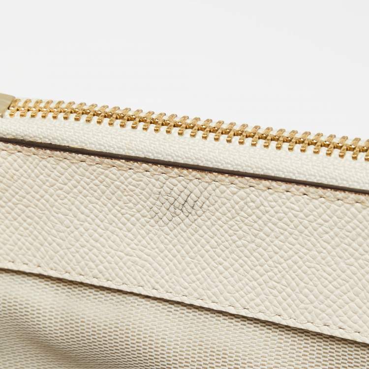 Pre Owned Coach Off White Leather Crosby Tote