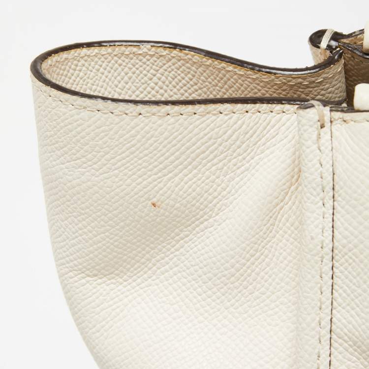 Pre Owned Coach Off White Leather Crosby Tote