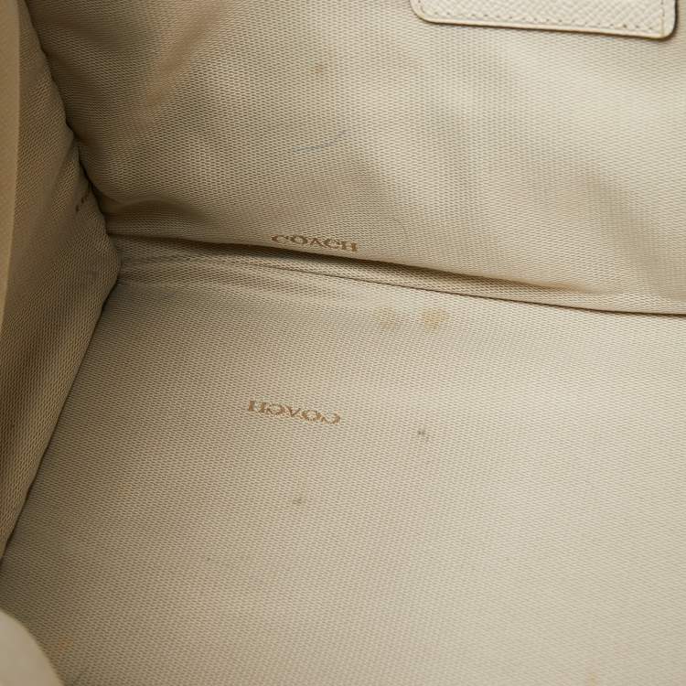Pre Owned Coach Off White Leather Crosby Tote