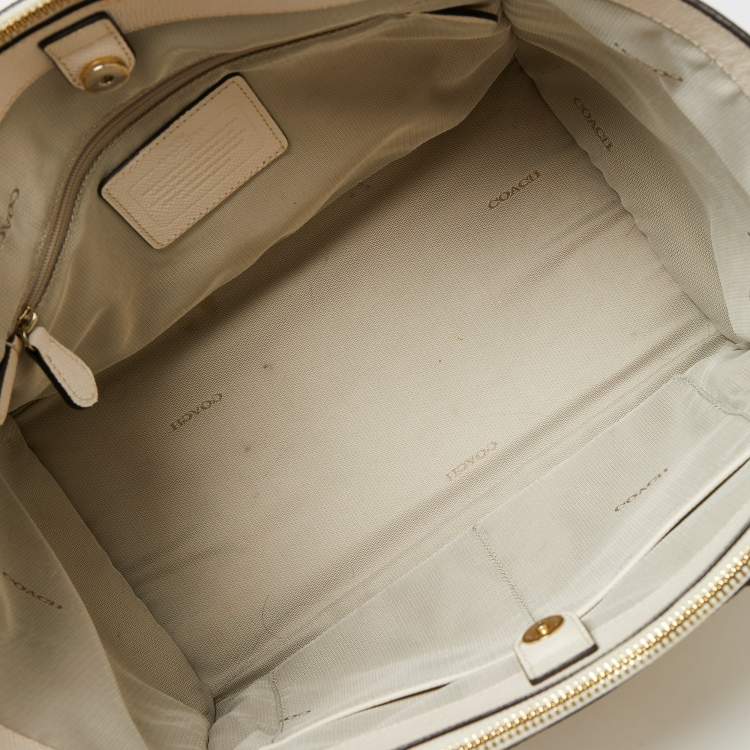 Pre Owned Coach Off White Leather Crosby Tote