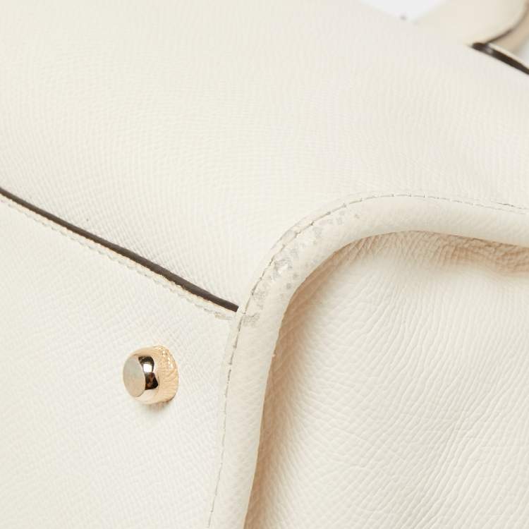 Pre Owned Coach Off White Leather Crosby Tote