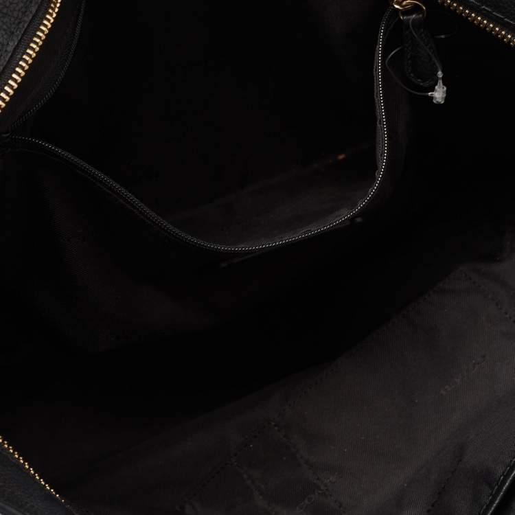 Pre Owned Coach Black Leather Turnlock Chain Tote
