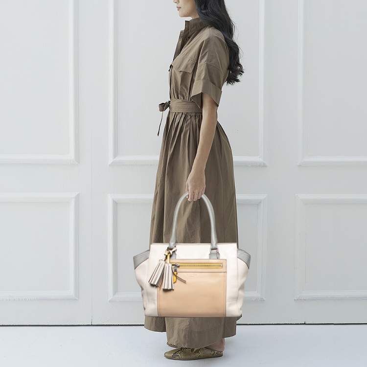 Pre Owned Coach Multicolor Leather Legacy Candace Tote