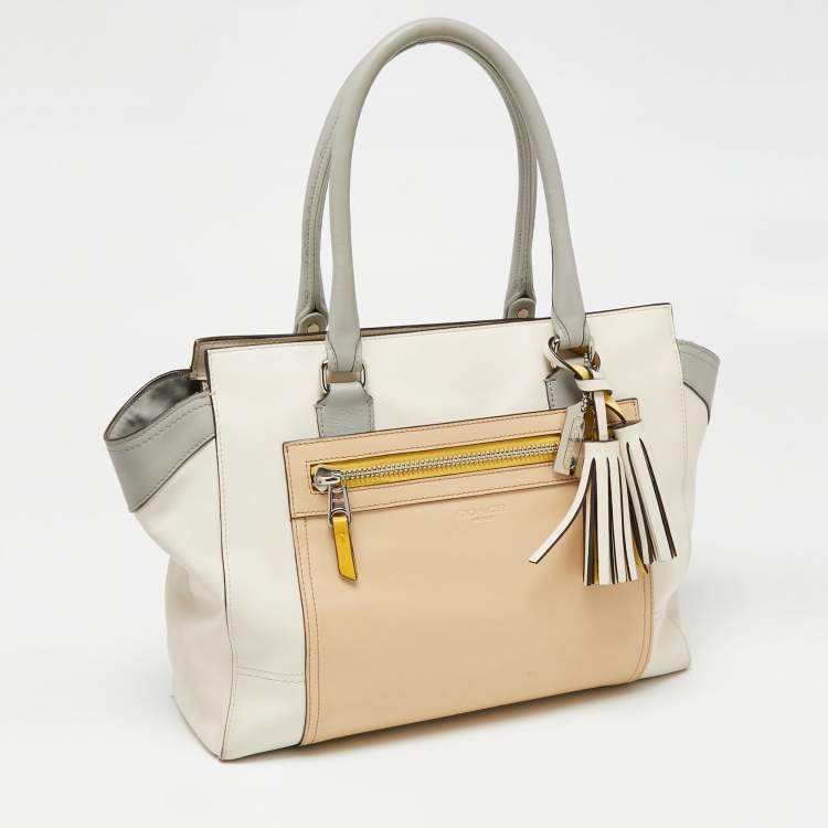 Pre Owned Coach Multicolor Leather Legacy Candace Tote