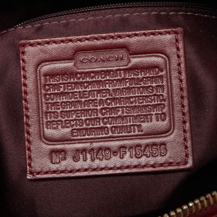 Pre Owned Coach Maroon Patent Leather Ashley Satchel