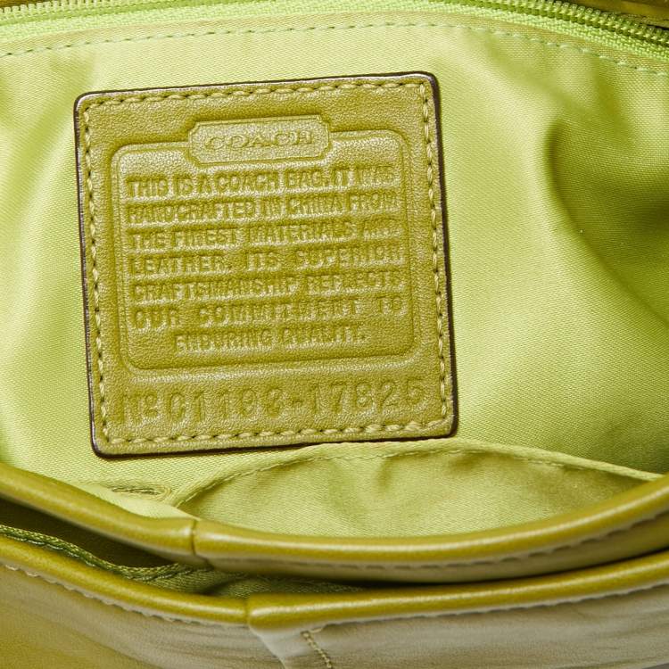 Pre Owned Coach Green Leather Turn-lock Flap Chain Shoulder Bag