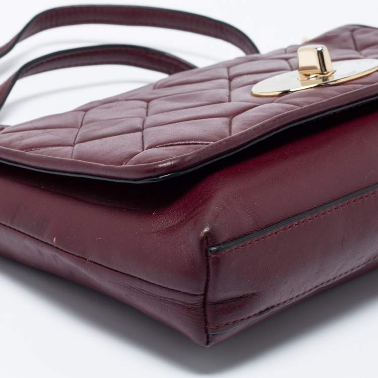 مملوكة مسبقًا Coach Burgundy Quilted Leather Crosstown Crossbody Bag