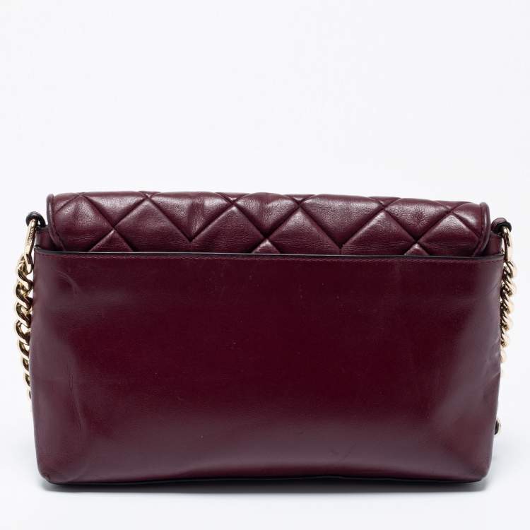 مملوكة مسبقًا Coach Burgundy Quilted Leather Crosstown Crossbody Bag
