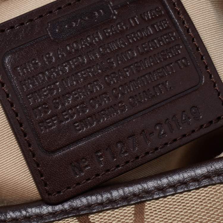 Pre Owned Coach Beige/Dark Brown Signature Canvas And Leather Legacy Hobo