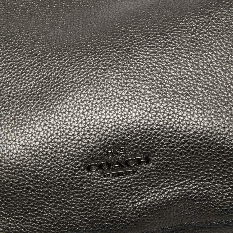 Pre Owned Coach Metallic Grey Leather Chelsea Shoulder Bag