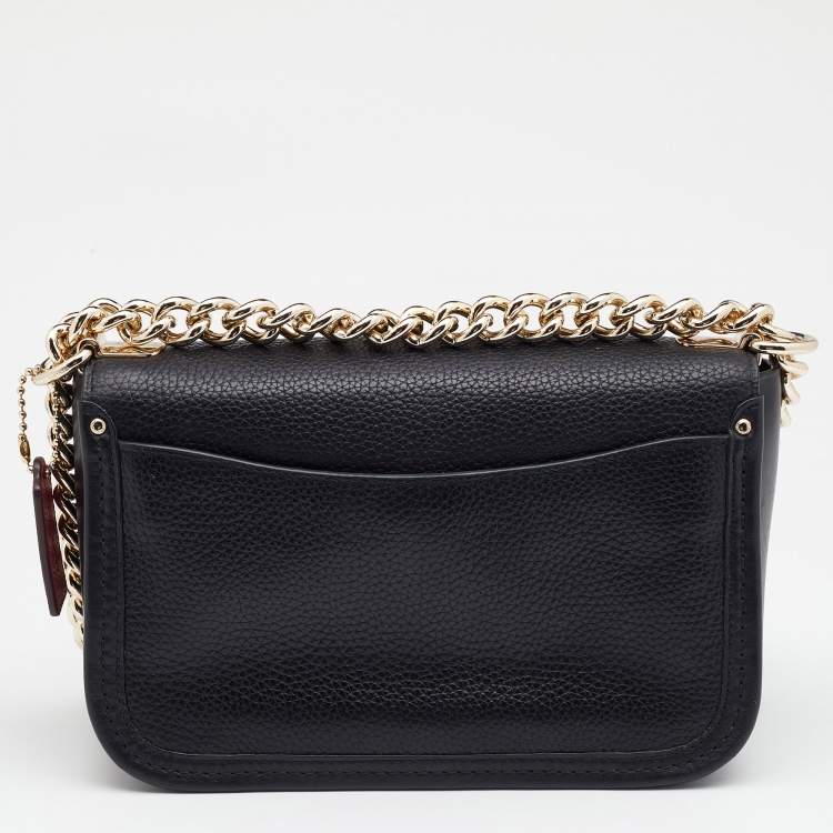 Pre Owned Coach Black Leather Swagger Shoulder Bag