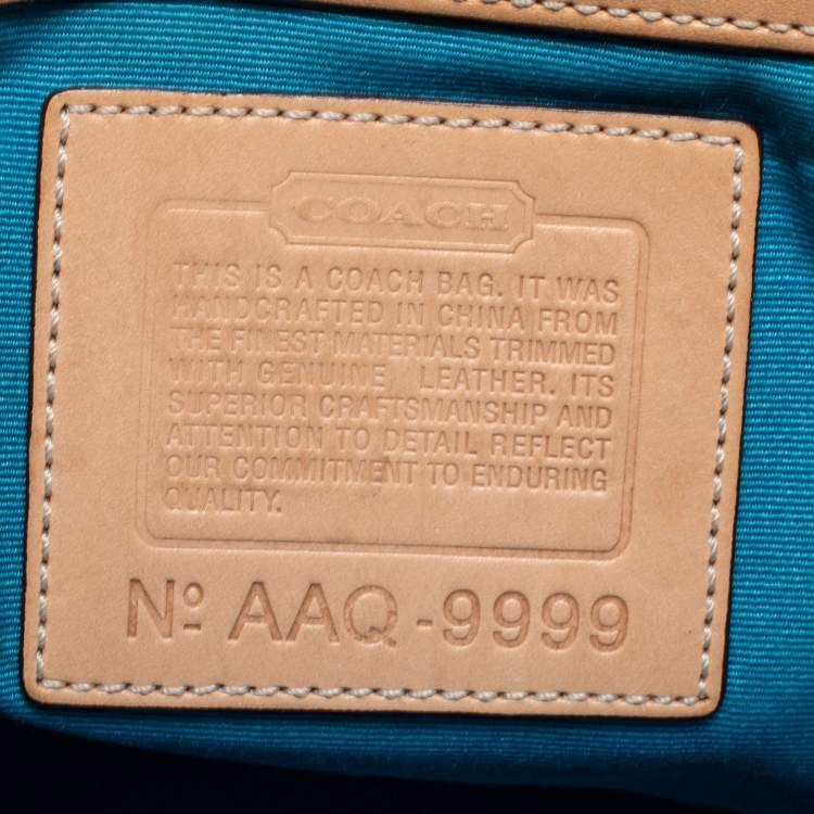 Pre Owned Coach Metallic Gold/Silver Signature Canvas And Leather Tote