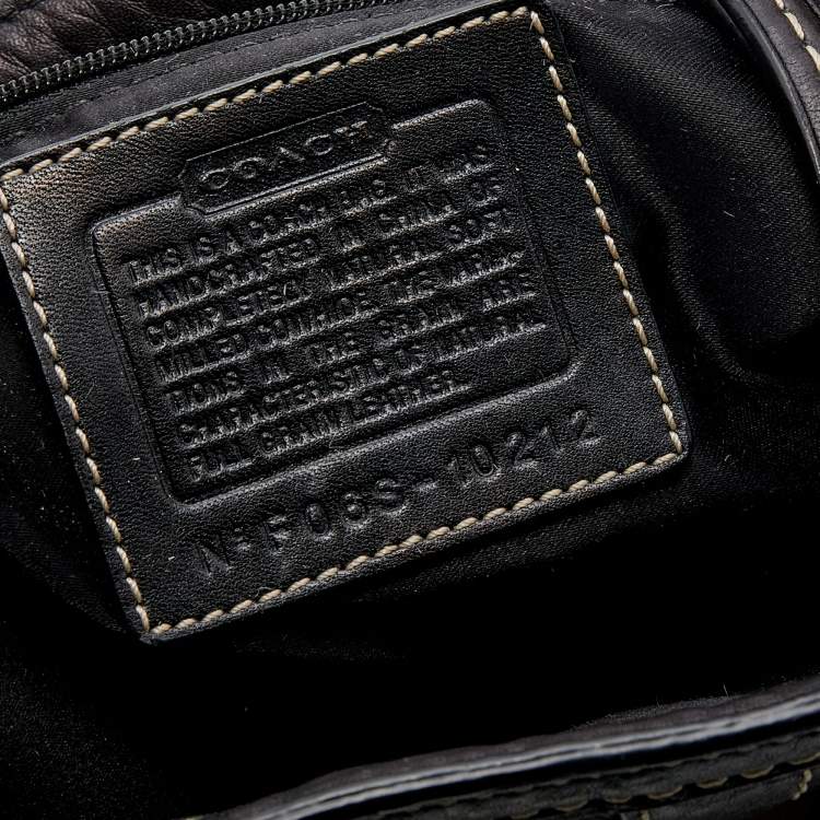 Pre Owned Coach Black Grained Leather Hampton Tote