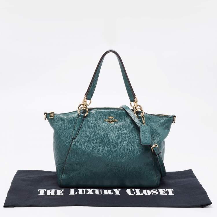 Pre Owned Coach Green Leather Small Kelsey Satchel