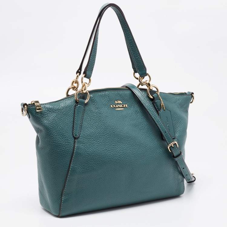 Pre Owned Coach Green Leather Small Kelsey Satchel