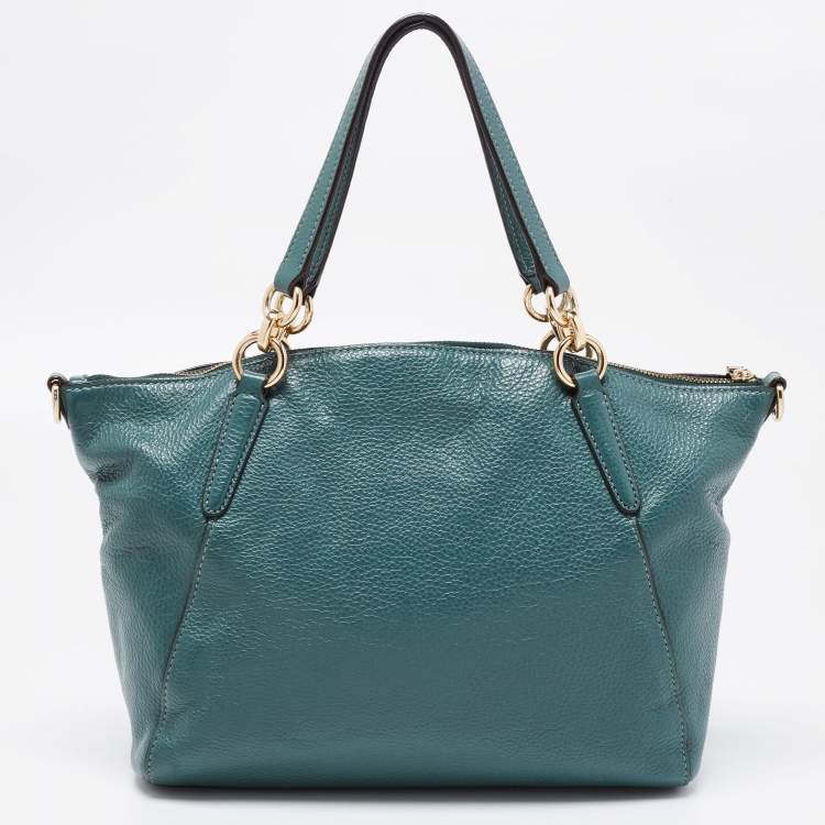 Pre Owned Coach Green Leather Small Kelsey Satchel