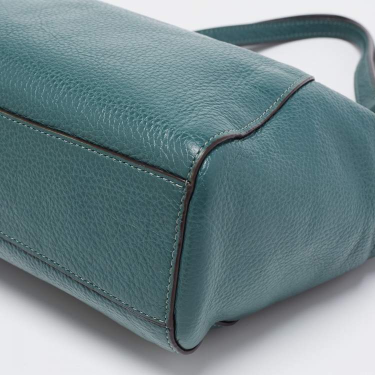 Pre Owned Coach Green Leather Small Kelsey Satchel