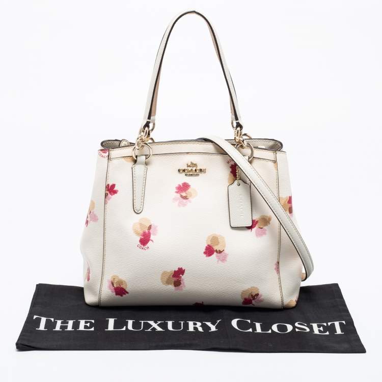Coach Cream Flower Print Coated Canvas Minetta Satchel