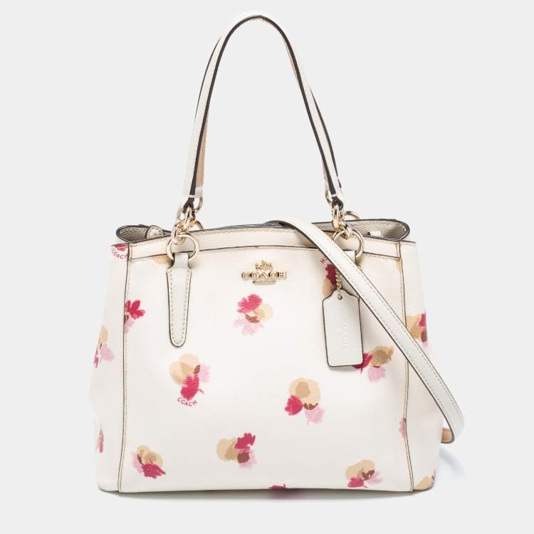 Coach Cream Flower Print Coated Canvas Minetta Satchel
