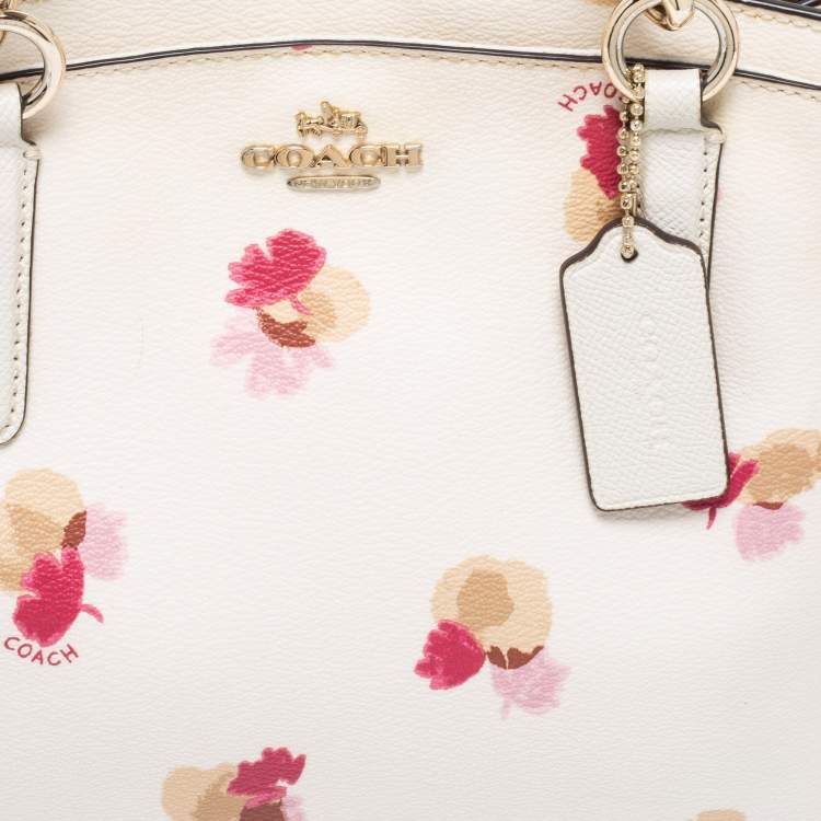 Coach Cream Flower Print Coated Canvas Minetta Satchel