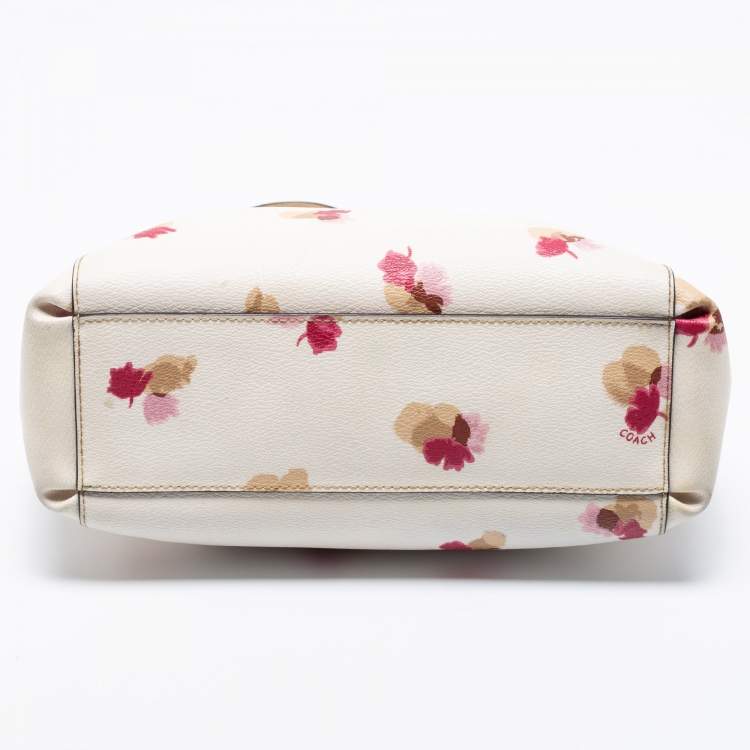 Coach Cream Flower Print Coated Canvas Minetta Satchel